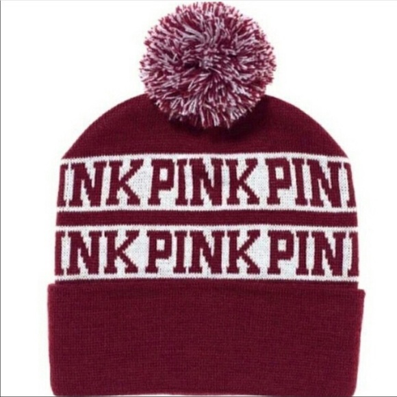 PINK Victoria's Secret Accessories - Vs Pink Beanie Burgundy